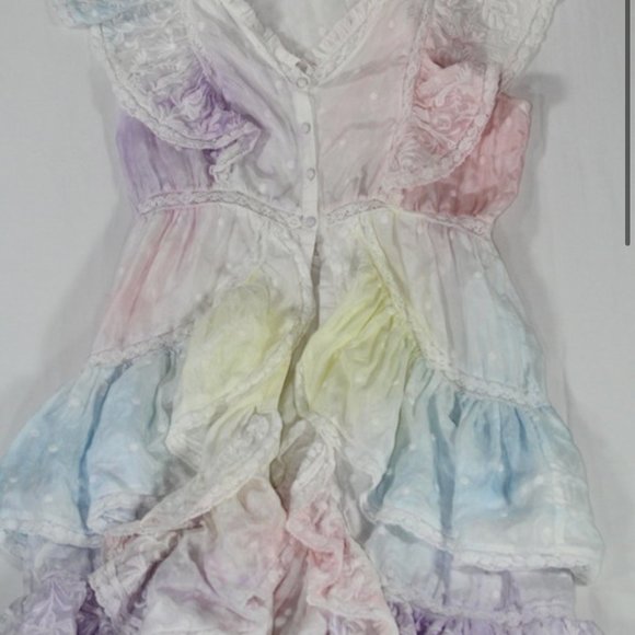 LoveShackFancy India Tie Dye Maxi Eyelet Summer Dress Size XS S M size 4 $725 - Picture 4 of 8